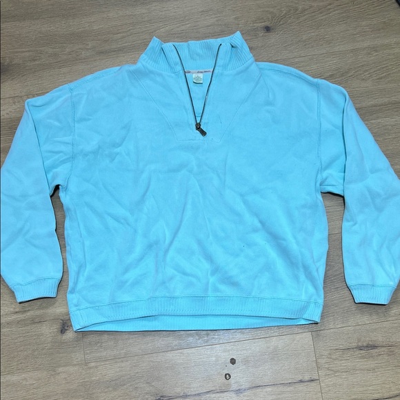 Tommy Bahama Sweaters - Tommy Bahama Light Blue Quarter Zip Cowl Neck Sweater